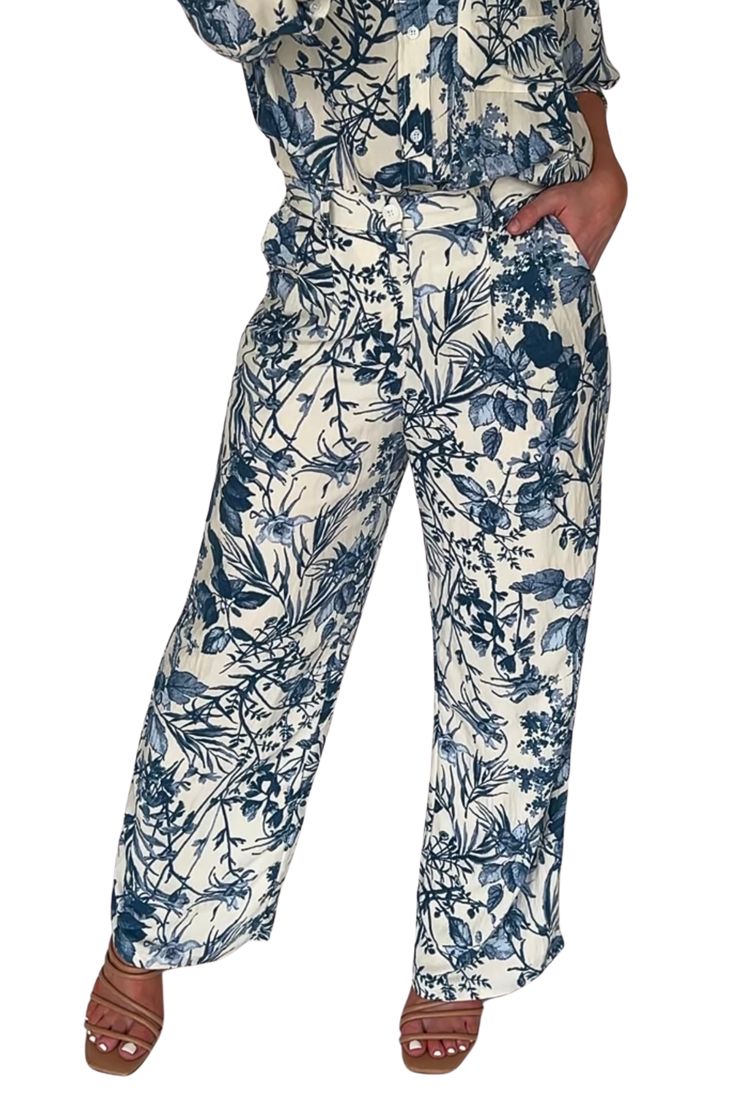 Kiara Floral Print Straight Pant