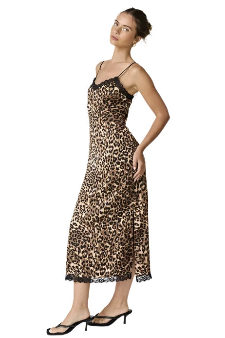 Louisa Leopard Print Slip Dress