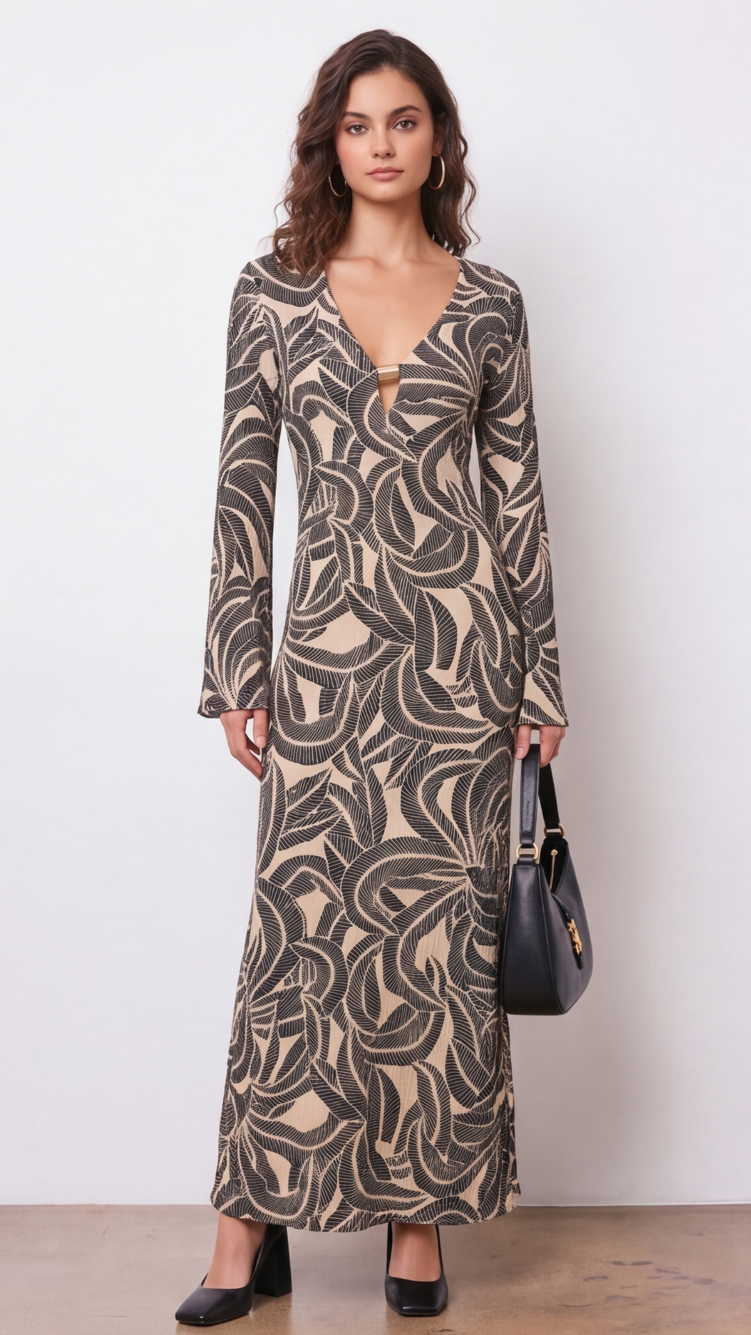 Isolde Abstract Print Cutout Maxi Dress