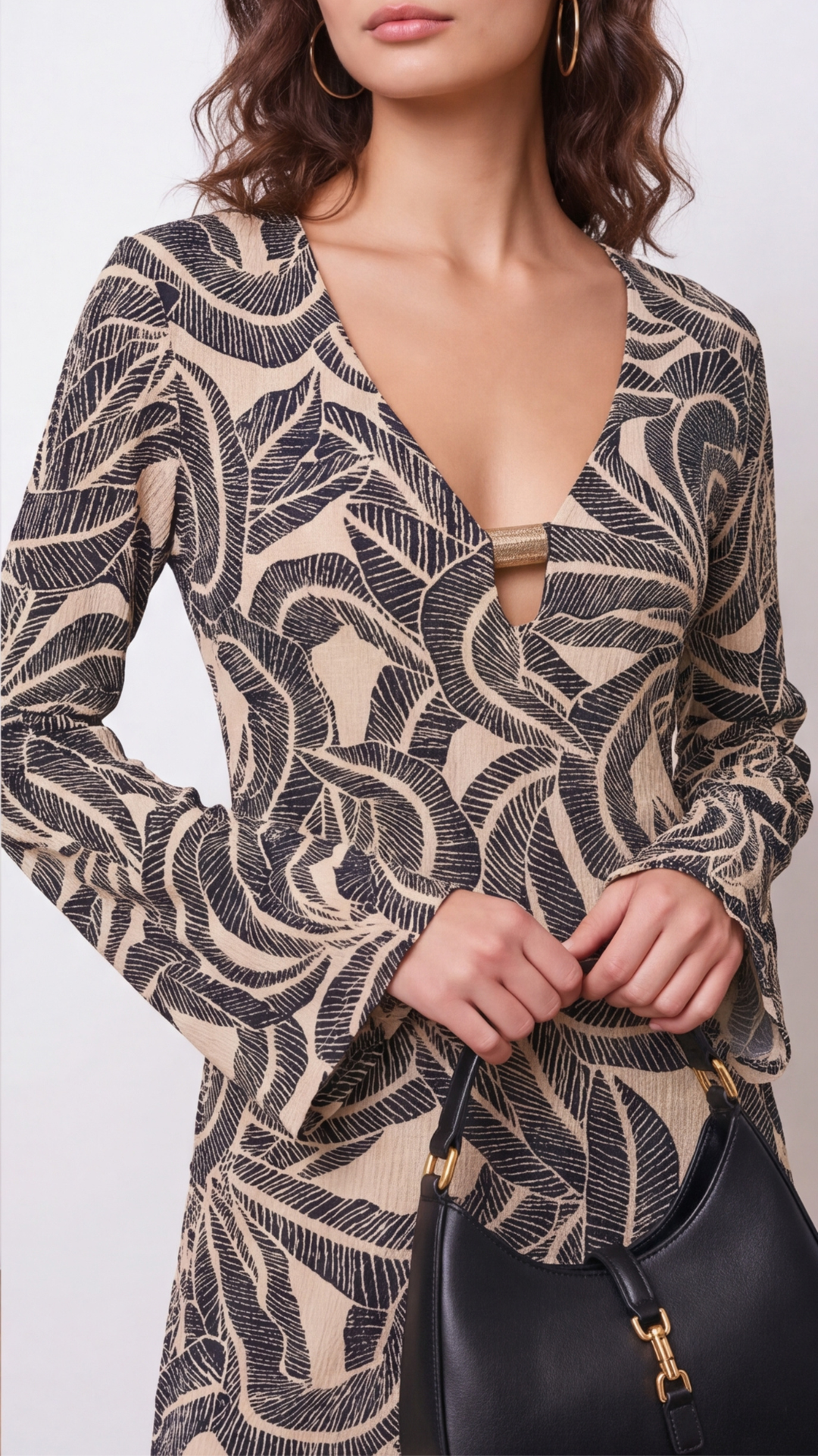 Isolde Abstract Print Cutout Maxi Dress