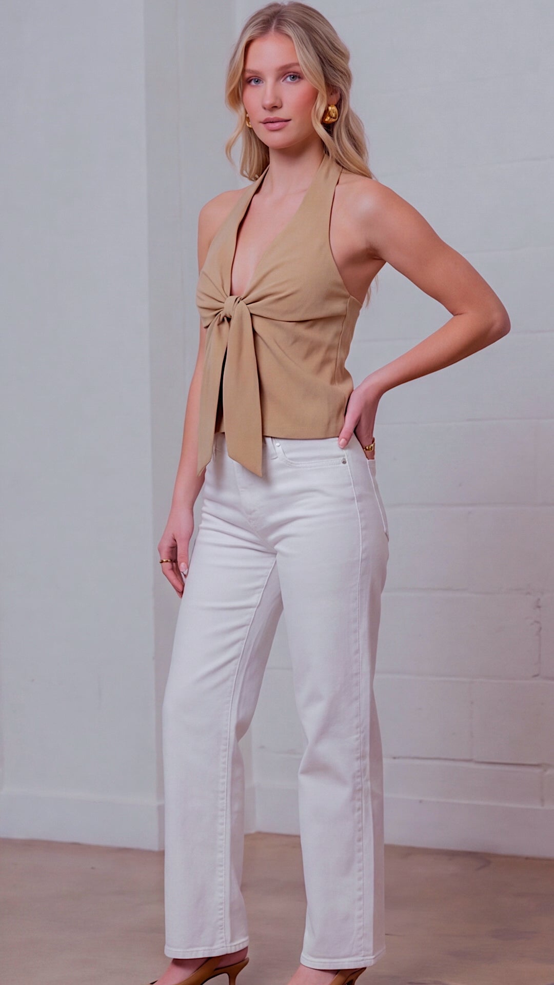Virelle Knot Halter Vest Top