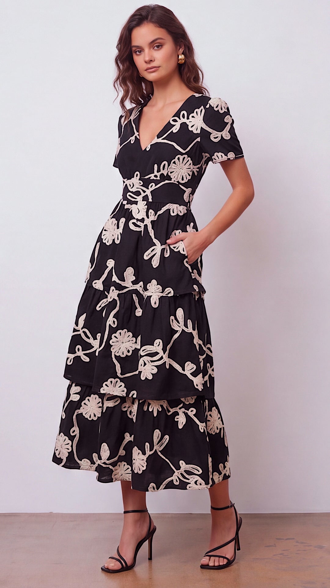 Blythe Embroidered Midi Dress