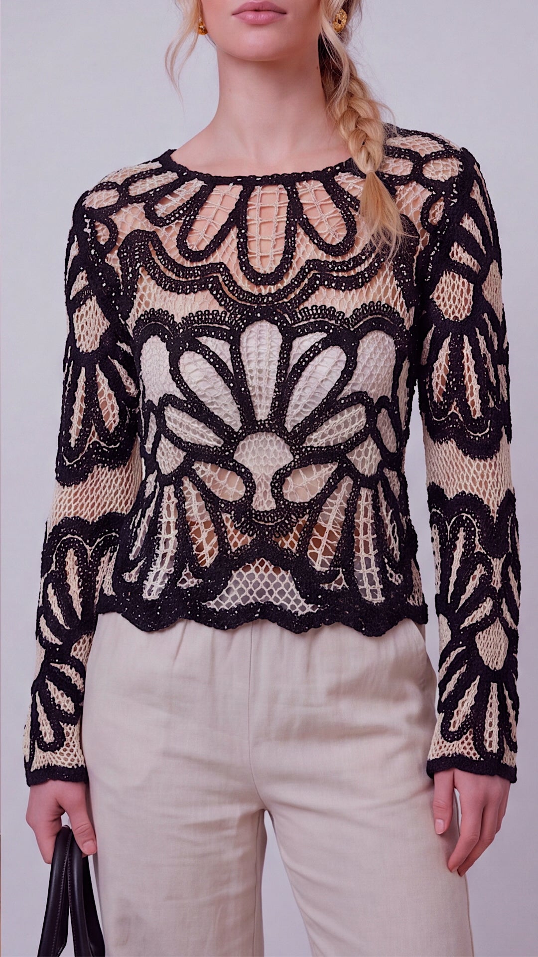 Ophelia Floral Lace Statement Top