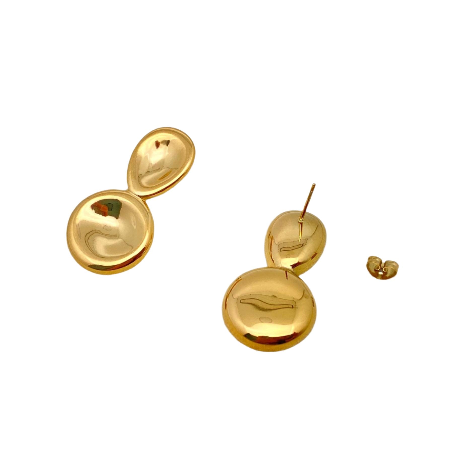 Glossy Concave Post Earrings