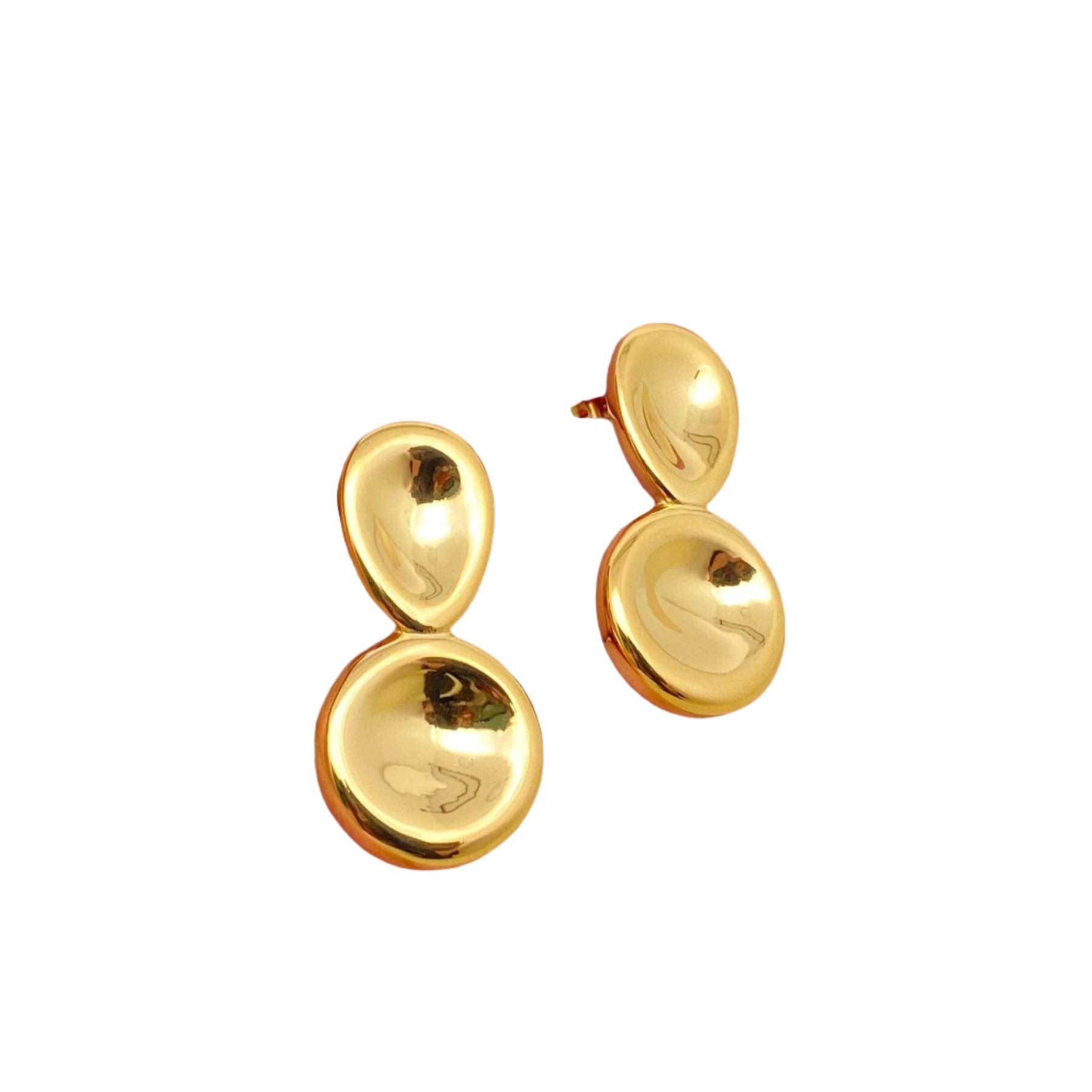 Glossy Concave Post Earrings